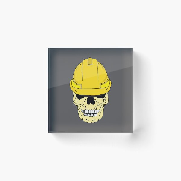 Item preview, Skull Wearing Construction Helmet designed and sold by HotHibiscus.