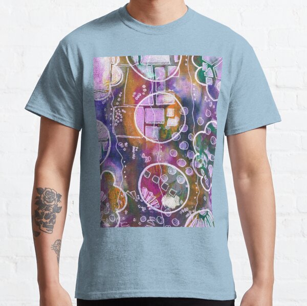 Flower and Circles Print Classic T-Shirt
