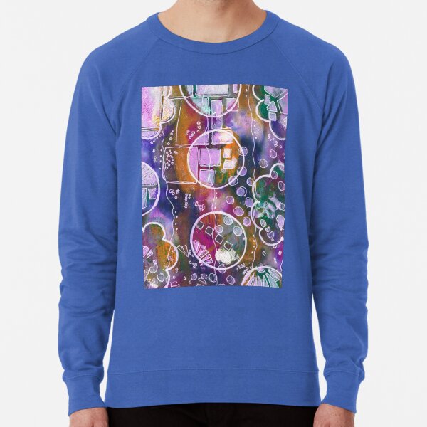 Flower and Circles Print Lightweight Sweatshirt