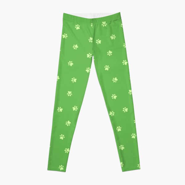 Cat Paw Print Green Leggings