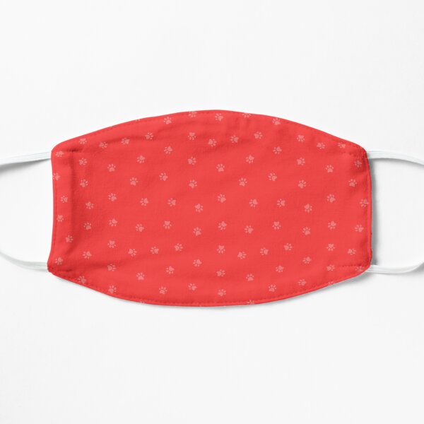 Cat Paw Print Red Flat Mask
