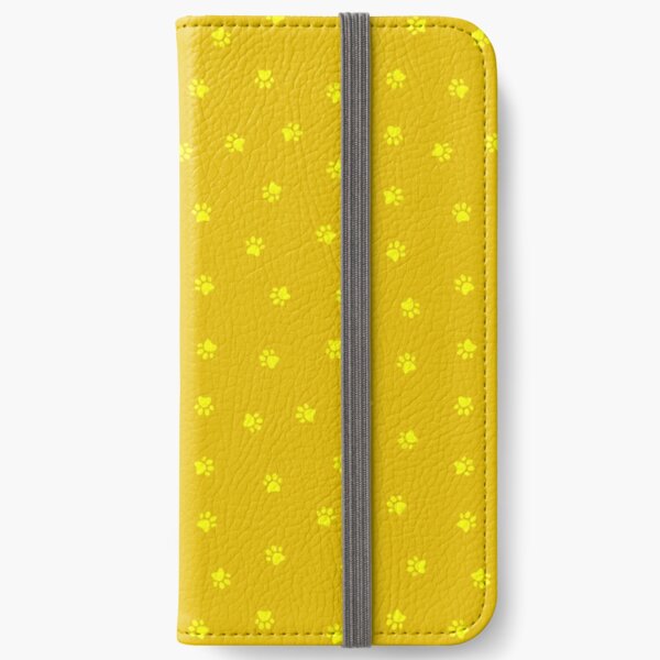 Cat Paw Print Mustard iPhone Wallet