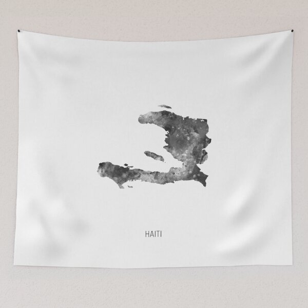 Aperçu de l'œuvre Haiti Watercolor Map créée et vendue par ArtPrints.