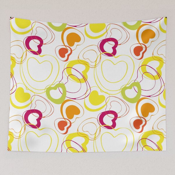 Item preview, Happy bright hearts pattern designed and sold by kittyvdheuvel.