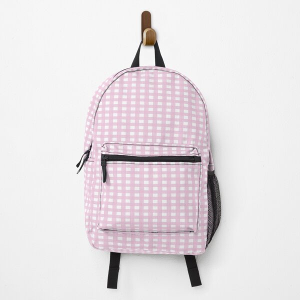 Pastel Pink Plaid Backpack
