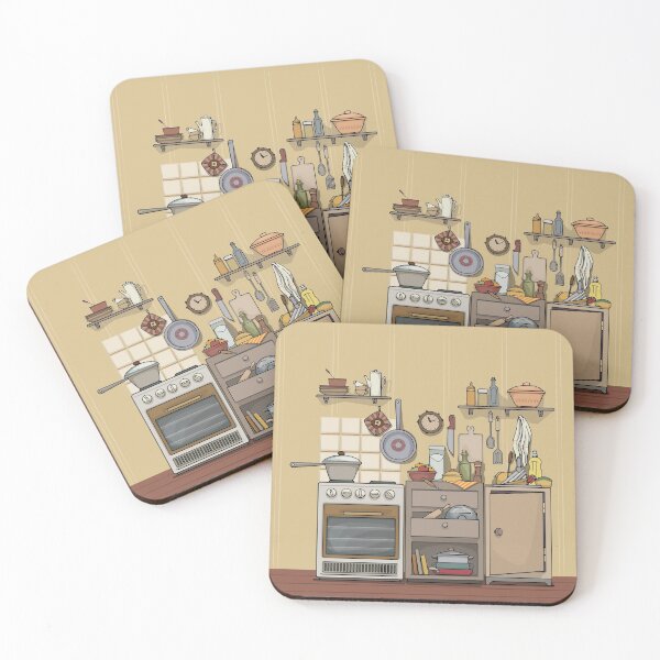 Item preview, retro cute kitchen, hand drawn illustration designed and sold by SleepyMarten.