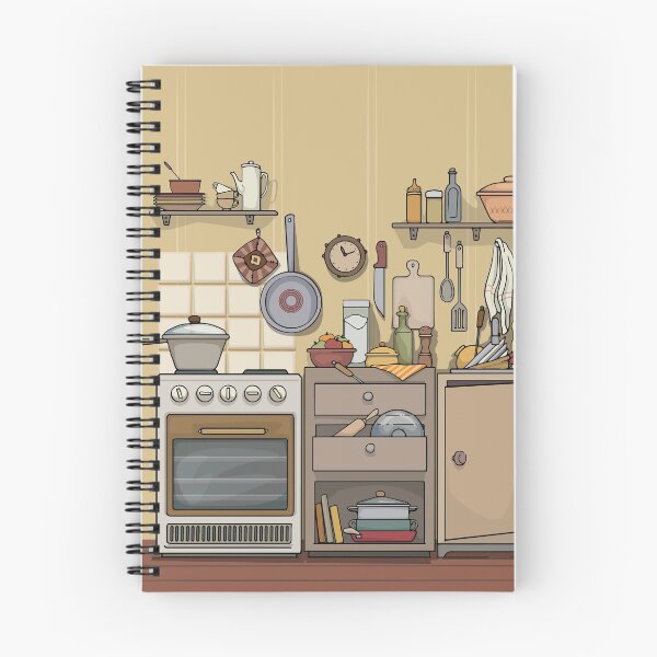 Item preview, retro cute kitchen, hand drawn illustration designed and sold by SleepyMarten.