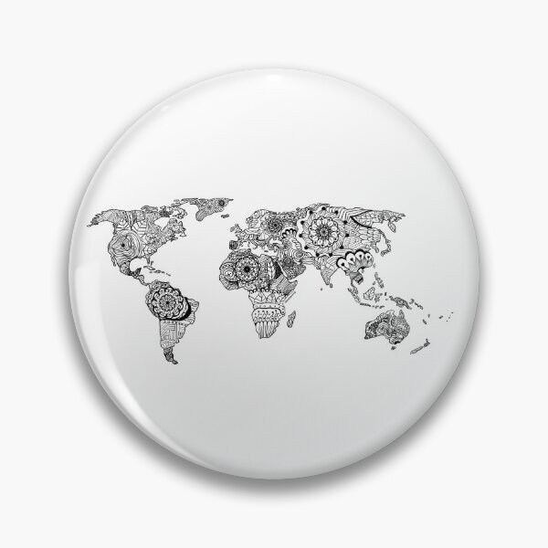 Item preview, World Map In Doodles designed and sold by Marwative ..