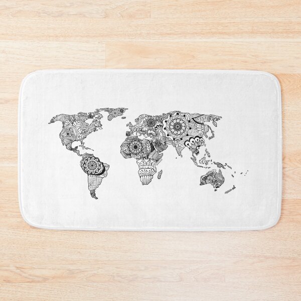 Item preview, World Map In Doodles designed and sold by Marwative ..