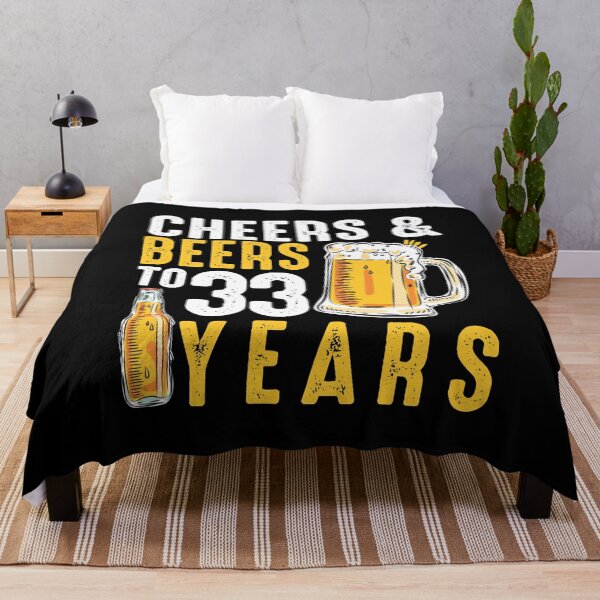 Item preview, 33rd Birthday Gifts Drinking Shirt for Men or Women - Cheers and Beers designed and sold by Orange Pieces.