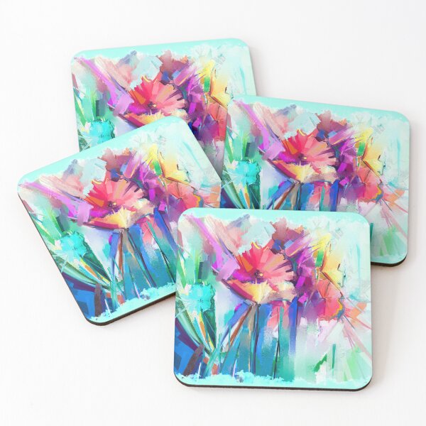 Item preview, Abstract Colorful Flowers designed and sold by Ethiyo.
