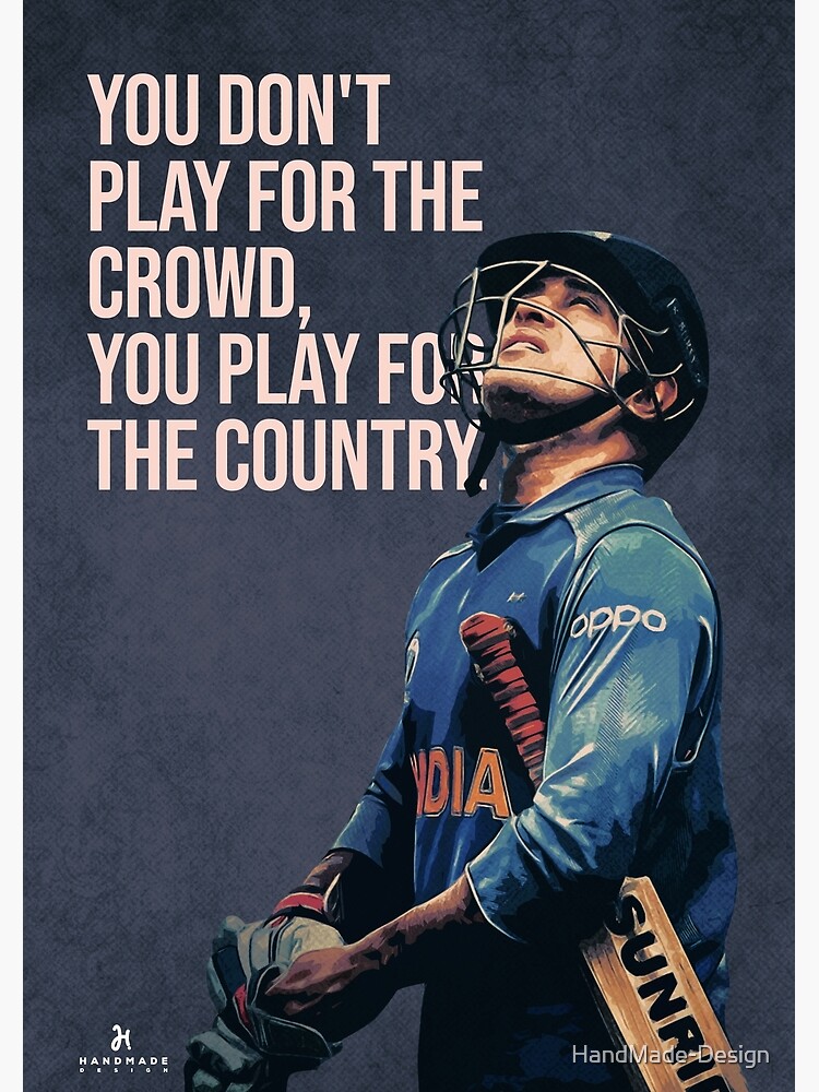 "MS Dhoni" Poster for Sale by HandMade-Design | Redbubble