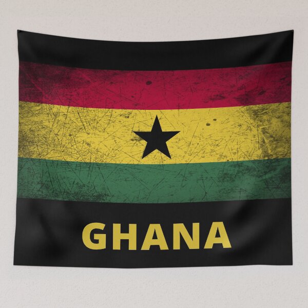 Item preview, Old Textured Ghana Flag  designed and sold by Ellisen Prints.