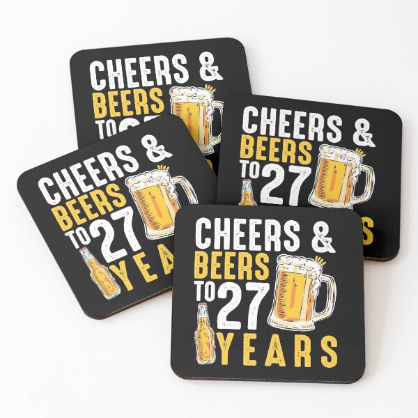 Item preview, 27th Birthday Gifts Drinking Shirt for Men or Women - Cheers and Beers designed and sold by Orange Pieces.