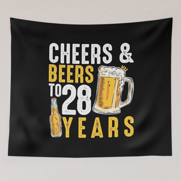 Item preview, 28th Birthday Gifts Drinking Shirt for Men or Women - Cheers and Beers designed and sold by Orange Pieces.