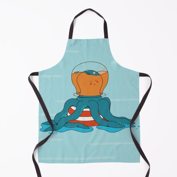 who sits in a paddling pool and drinks a lemonade. Apron