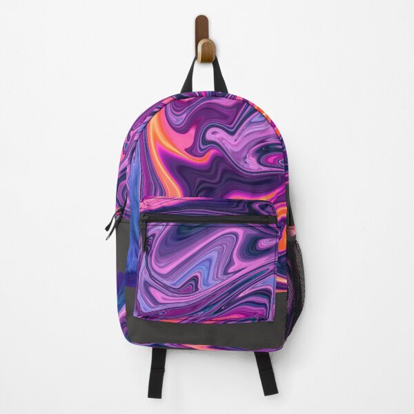 psychedelic wave purple pattern Backpack