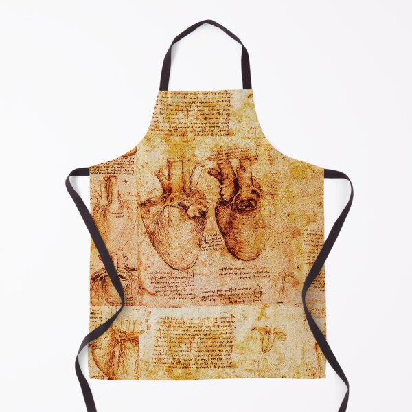 Item preview, Heart And Its Blood Vessels, Leonardo Da Vinci Anatomy Drawings,Yellow Brown Parchment designed and sold by BulganLumini.