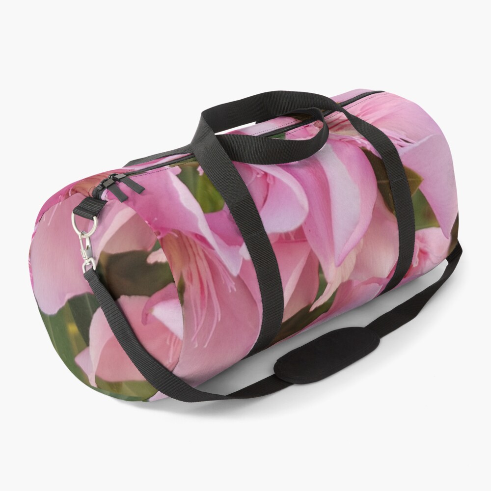 "Colours of Crete 42 pink flowers" Duffle Bag for Sale by ellenhenry
