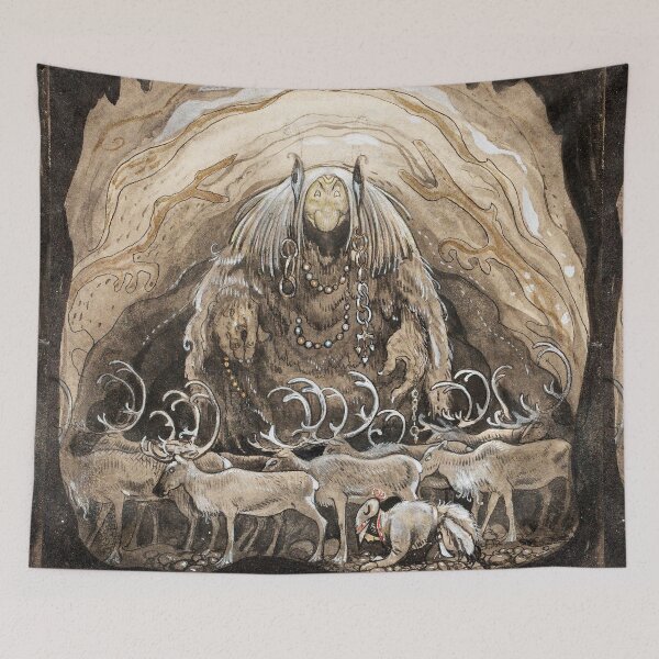 Item preview, Hiding from the  Cave Troll Vintage John Bauer fantasy artwork designed and sold by Vintage Designs +.