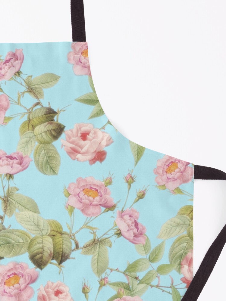 Alternate view of Old Vintage Roses on Teal Pattern Apron