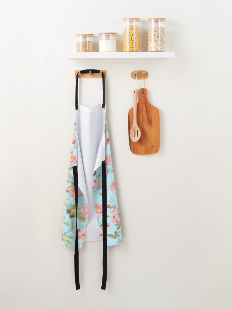 Alternate view of Old Vintage Roses on Teal Pattern Apron