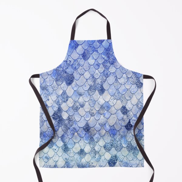Item preview, Wonky Watercolor Blue Glitter Mermaid Scales Pattern designed and sold by UtArt.