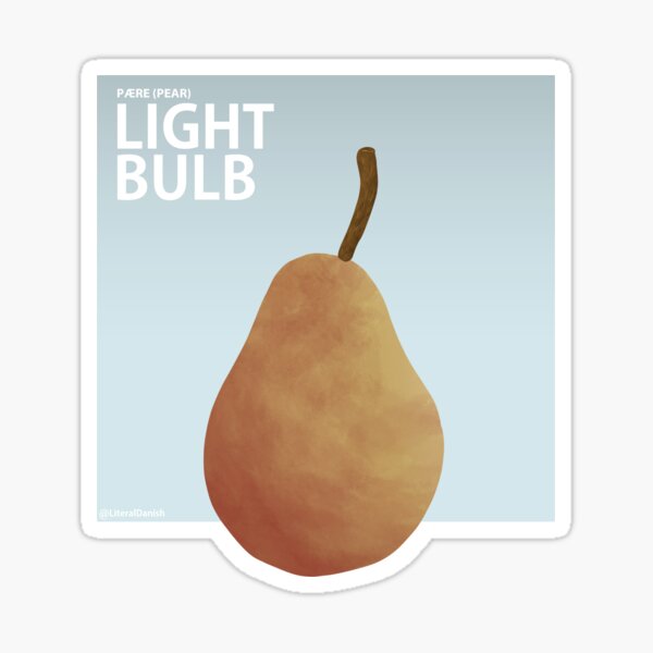 Red Pear illustration (Literal Danish) - Light Bulb Sticker