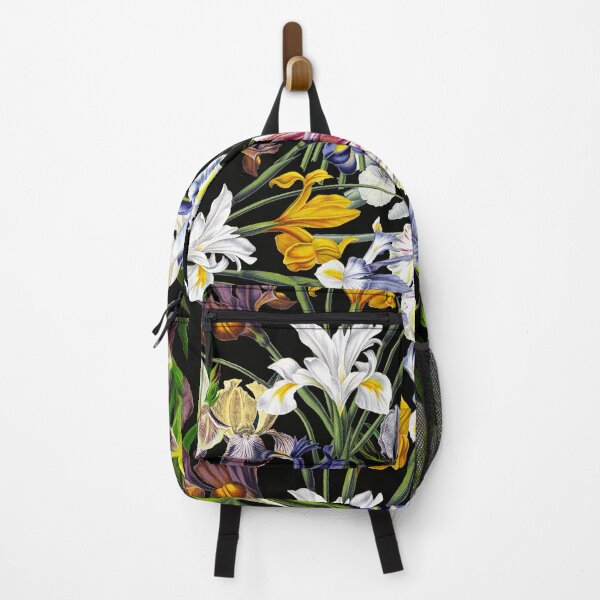 Item preview, Victorian Iris Flower Pattern Botanical Night Garden on Black NightGarden  designed and sold by UtArt.