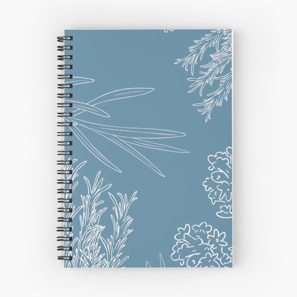 Item preview, Asthetic White Plants on Blue Pattern designed and sold by fudgecream.