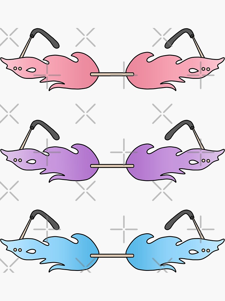 Thumbnail 3 of 3, Sticker, Pack of pastel flame glasses designed and sold by Pastel-PaletteD.