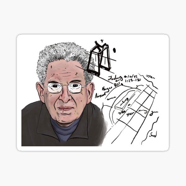 Illustration of Russel Targ Sticker