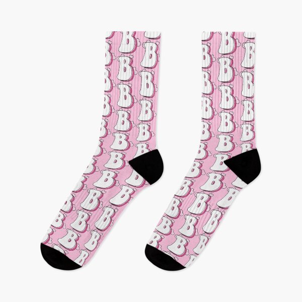 Item preview, personalised "B" design - pink with hearts designed and sold by elizastreet.