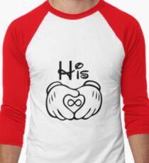 Mickey G-l-o-v-e Couple Shirt Men's Baseball ¾ T-Shirt