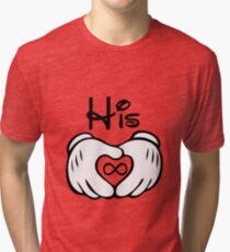 Mickey G-l-o-v-e Couple Shirt Tri-blend T-Shirt