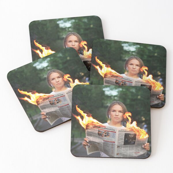 Item preview, Girl with burning News designed and sold by Alexey Egiazarov.