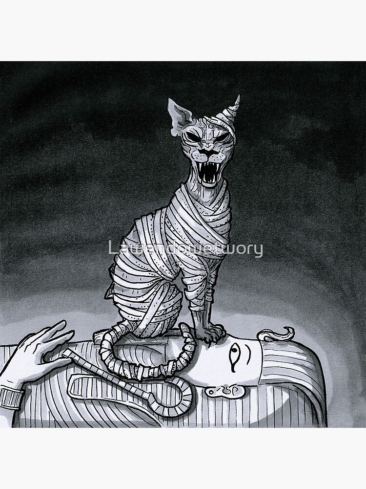 "Ancient Cat Mummy" Poster for Sale by Lawendowetwory | Redbubble