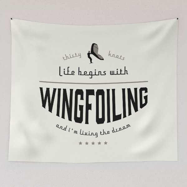 Item preview, Life begins with Wingfoiling designed and sold by bluehair.