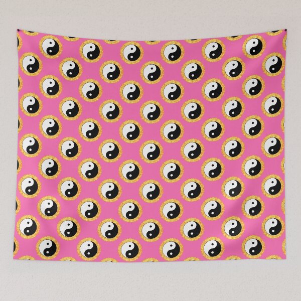 Item preview, Yin And Yang Repeating Pattern (With Fire Hot Pink background) designed and sold by Pendy777.