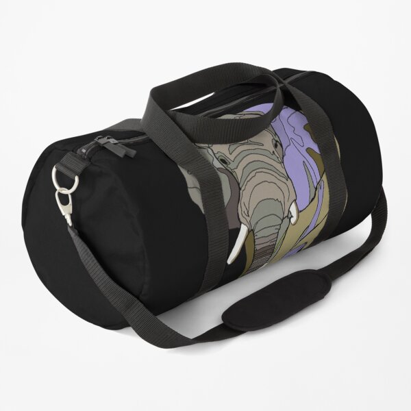 Bull Elephant walking in the road Duffle Bag