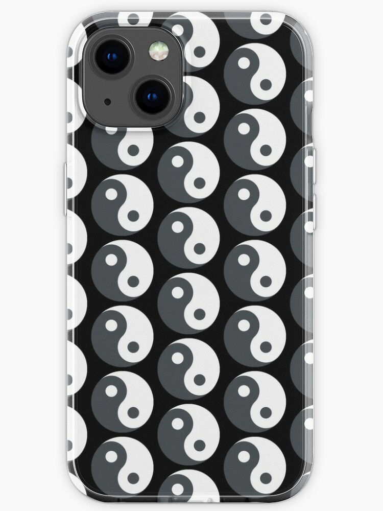 yin yang emoji black and white iphone