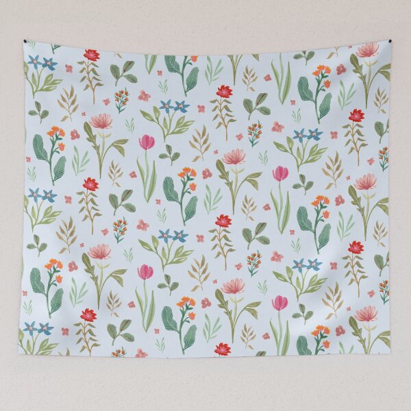 Item preview, Patrón floral de primavera en azul designed and sold by Dani Reber.