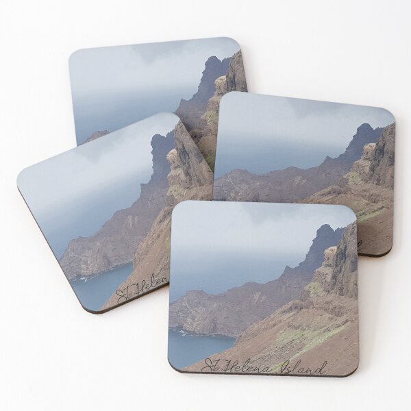 Item preview, Rugged Coastline of St Helena Island, looking onto King and Queen Rocks designed and sold by island-girl-art.