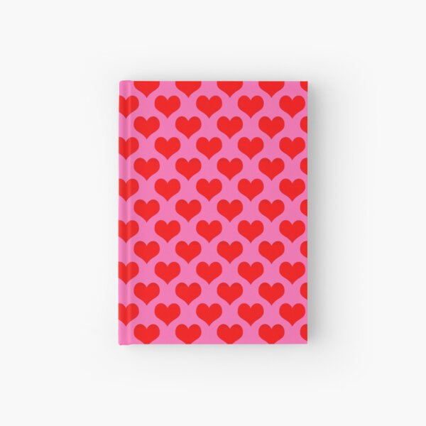 Heart Repeating Pattern (Hot Pink background) Hardcover Journal