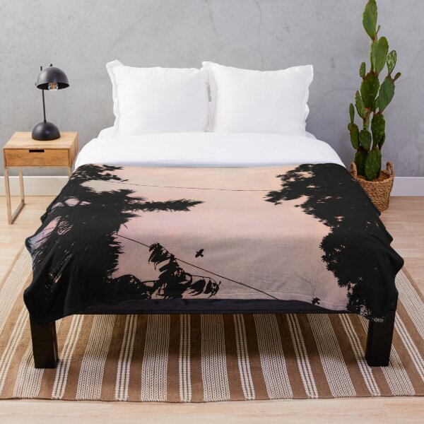 Item preview, Aesthetic pink city sky with flying birds designed and sold by WanderAesthetic.