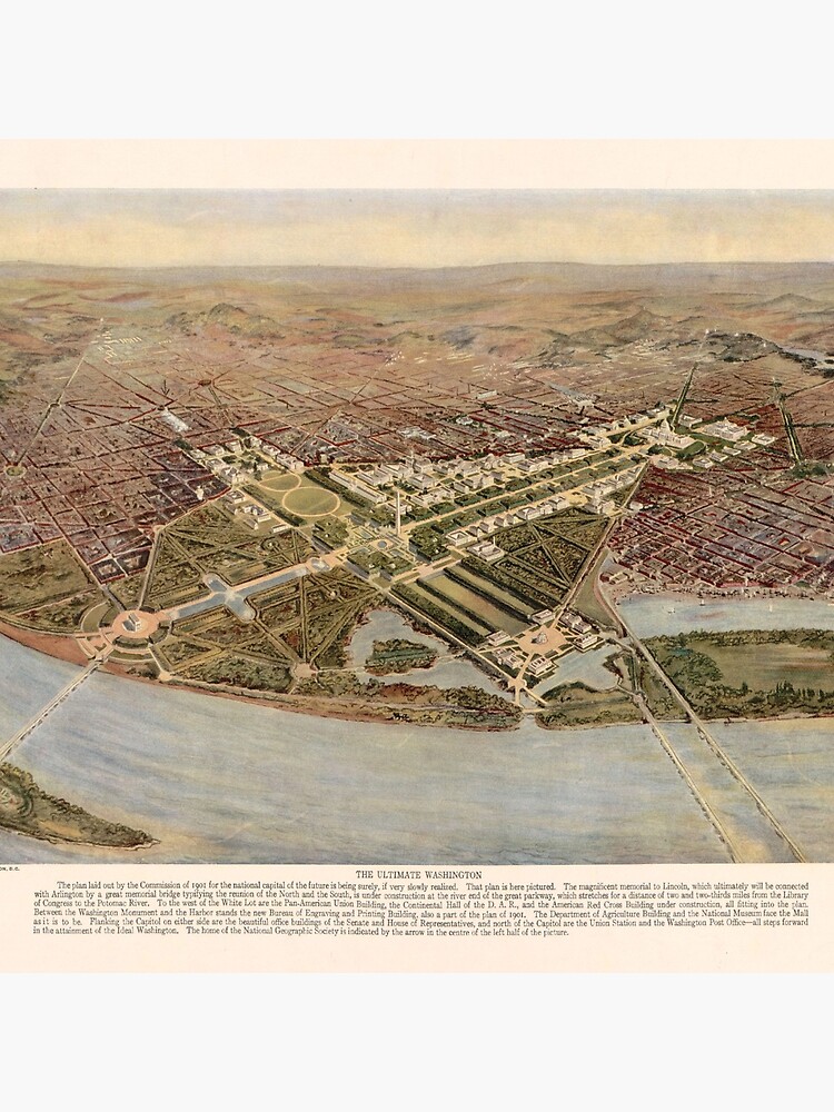 Vintage Map of Washington DC (1915) by BravuraMedia