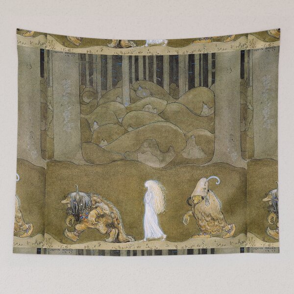 Aperçu de l'œuvre Trolls and goblins with the fairy princess - the magic key Vintage John Bauer fantasy artwork créée et vendue par Vintage Designs +.