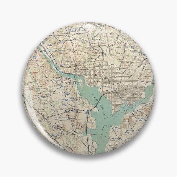 Item preview, Vintage Washington DC Defenses & Forts Map (1895) designed and sold by BravuraMedia.