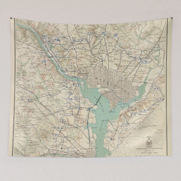Item preview, Vintage Washington DC Defenses & Forts Map (1895) designed and sold by BravuraMedia.