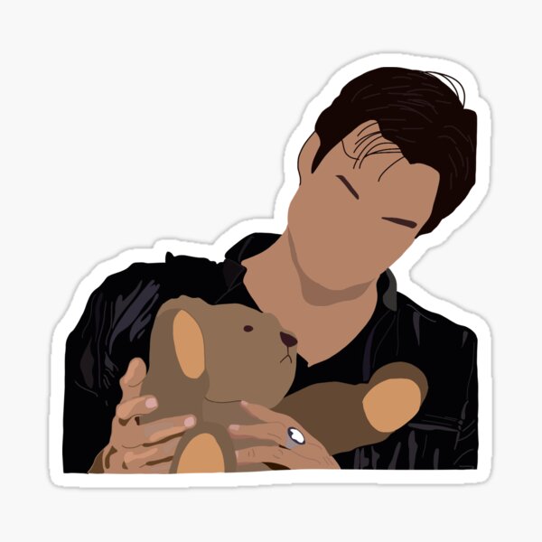 Damon Salvatore and Miss Cuddles Sticker